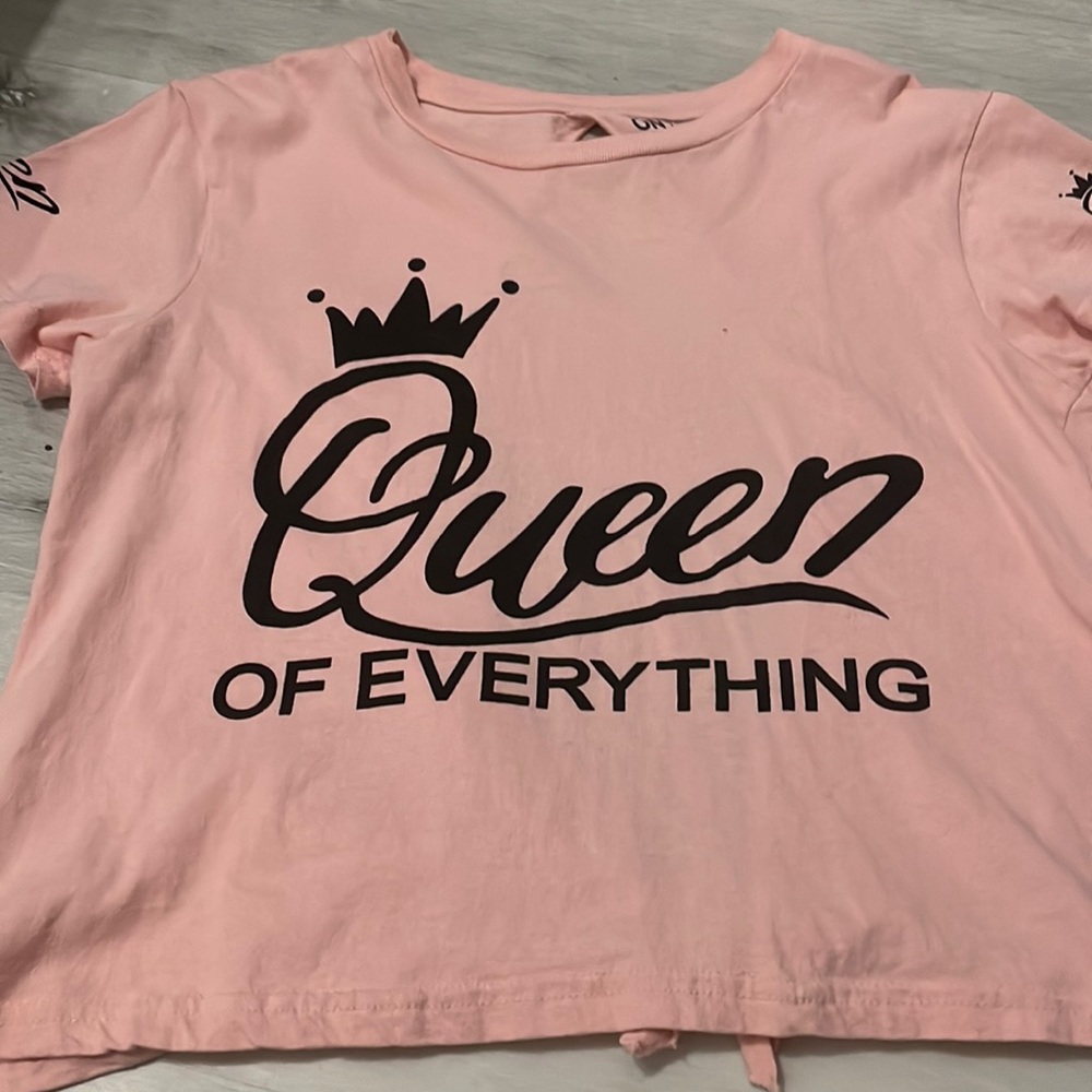 opened back pink shirt.